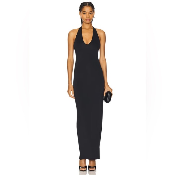 GOOD AMERICAN Dresses & Skirts - NWT 🖤 GOOD AMERICAN scuba halter maxi dress in black small